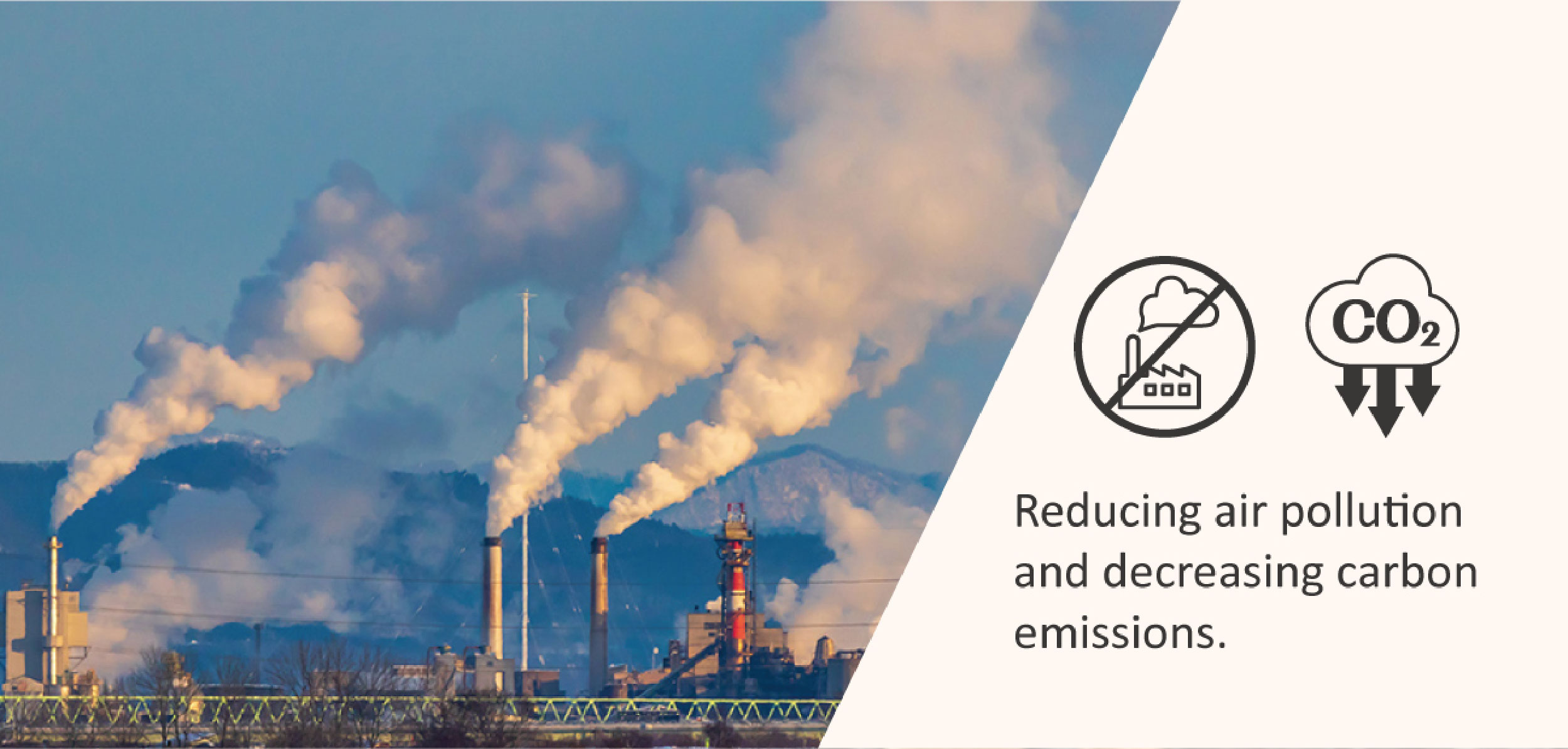 reducing air pollution and decreasing carbon emissions